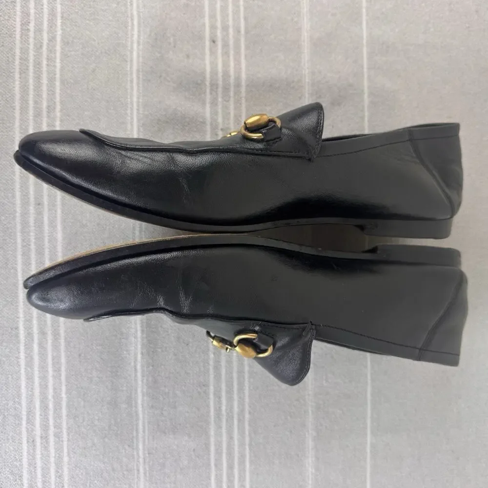 Gucci Brixton Horsebit Leather Loafers Slip On Slipper Preppy Luxury Black 8/8.5